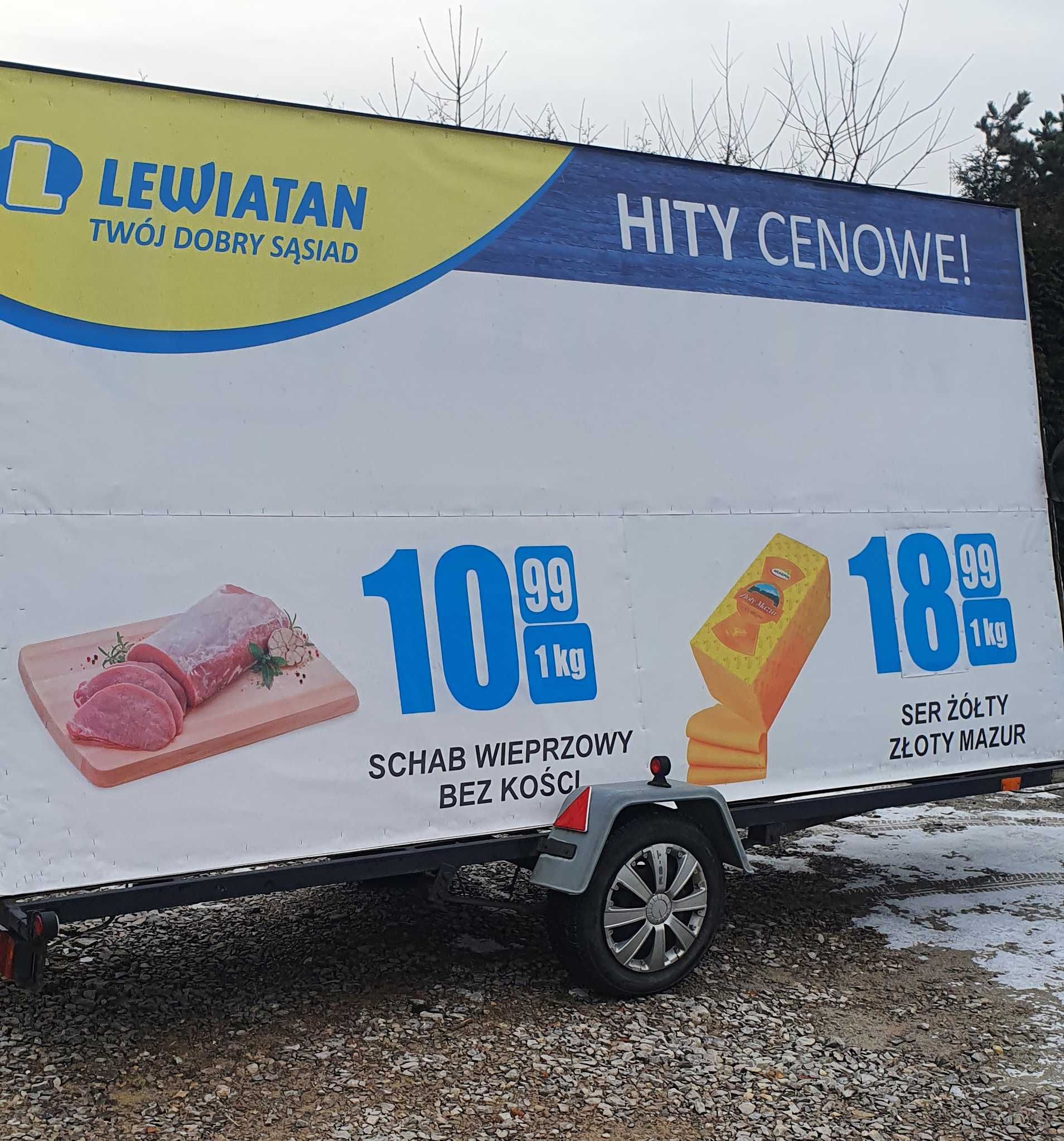 Przyczepa reklamowa wynajem wypożycz 4x2; 5x2,5; 3x2; auto reklamę żuk