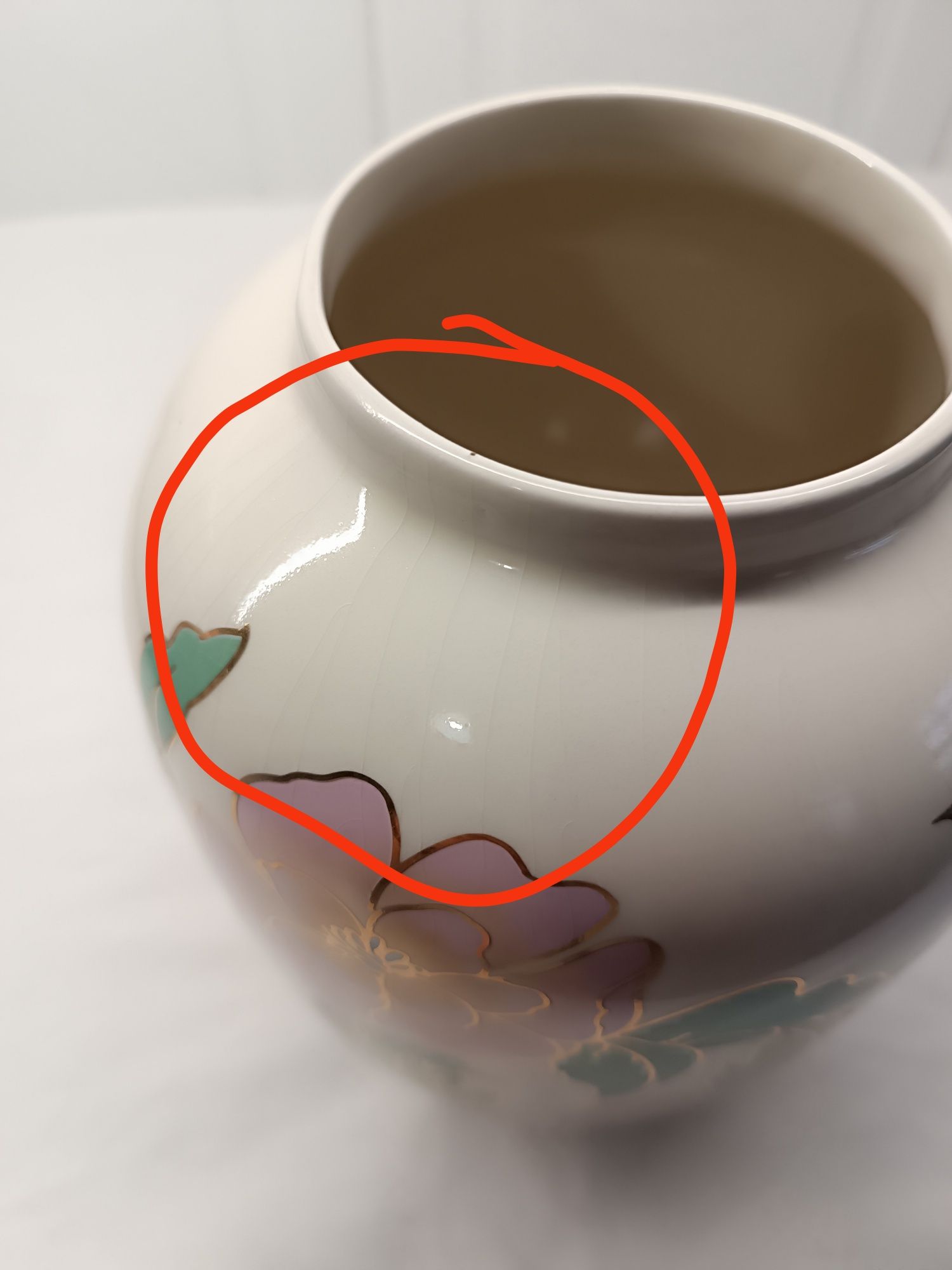 Pote Grande em Porcelana Antiga. 33 cm