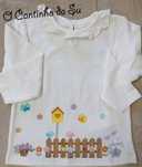 Camisola de menina pintada à mão - 12-18m