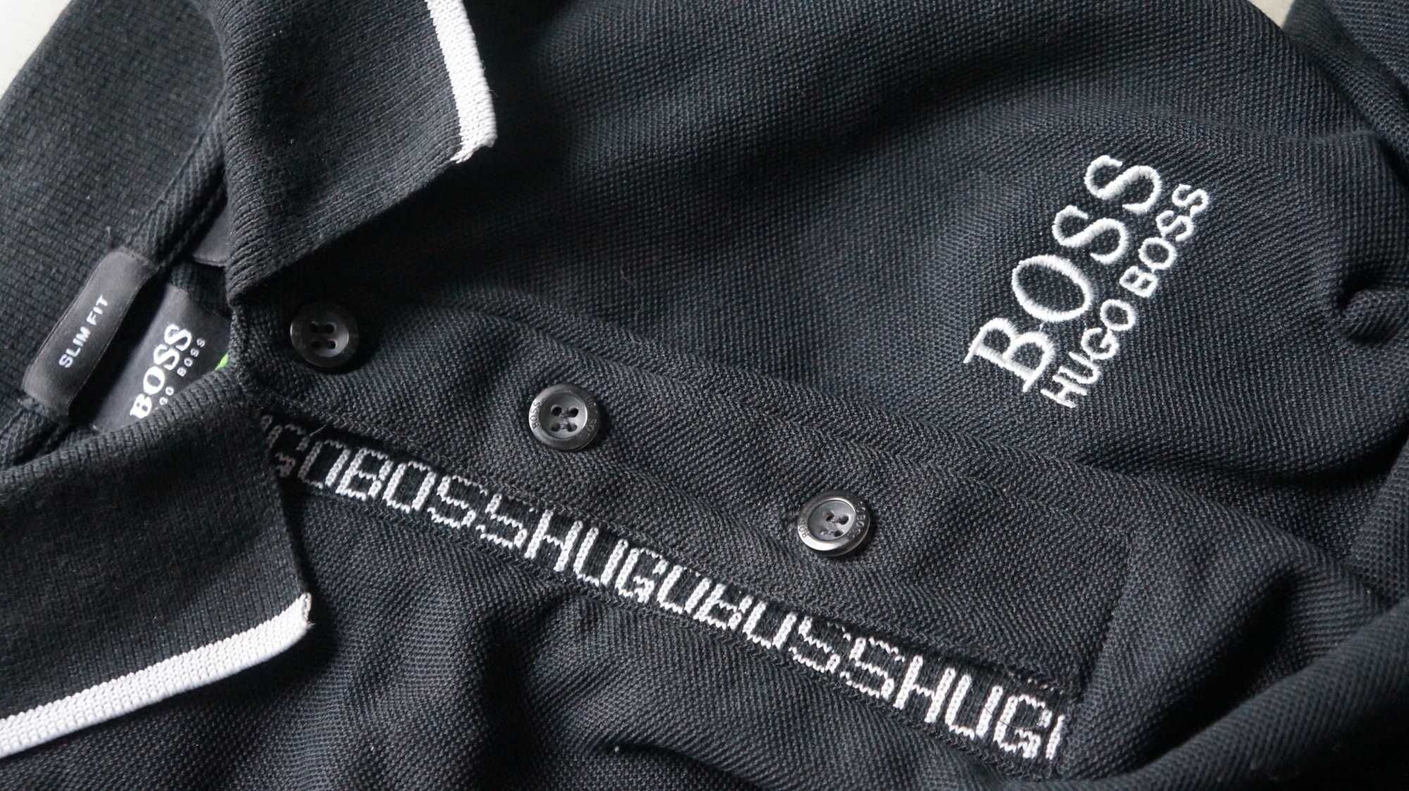 Koszula Polo Hugo Boss Roz. S Kol. Czarny Głęboki Slim Fit