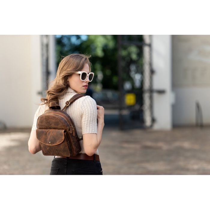 Plecak damski retro vintage brązowy T-18-BR