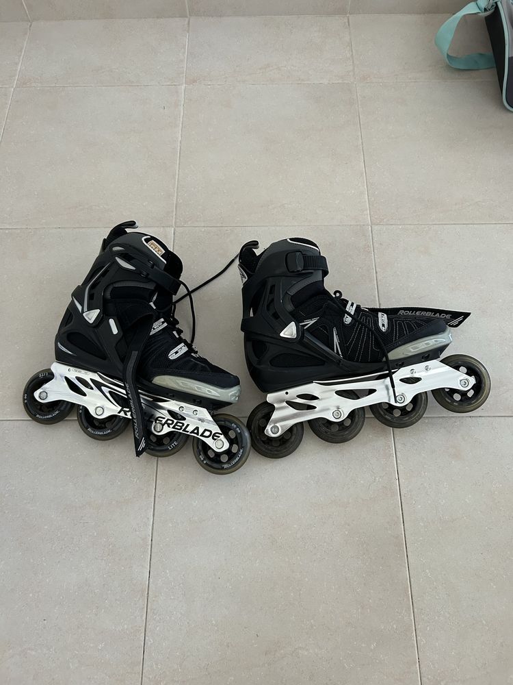 Patins em Linha Rollerblade – Tamanho 39 – Preto e Prateado