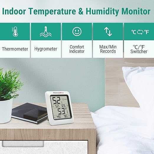 Zestaw 3 wewnętrznych termometrów pokojowych ThermoPro TP50-3 cyfrowy