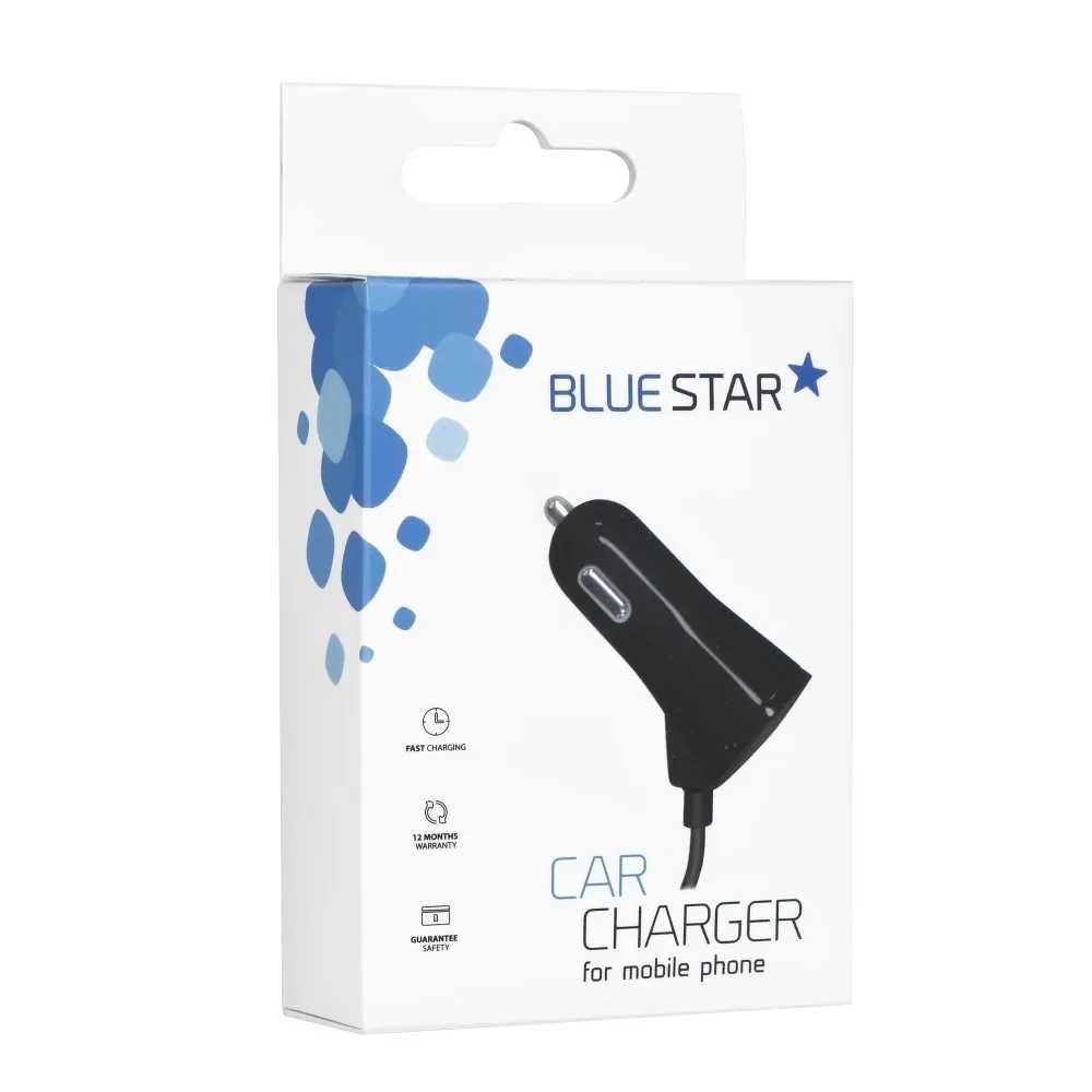 Ładowarka Samochodowa  z kablem micro USB i portem USB 3A Blue Star