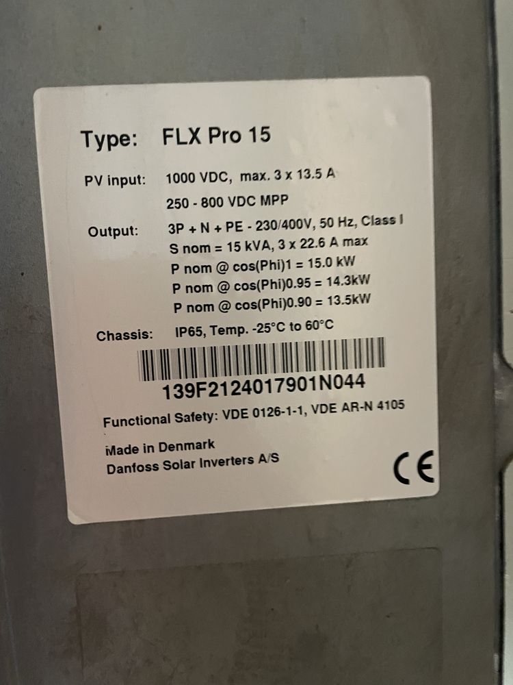 Мережевий інвертор ДАНФОС DANFOSS 15 кВт FLX PRO