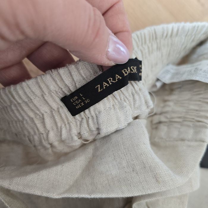Spodnie Zara l 40 materiałowe linen len culotte kuloty Massimo Dutti