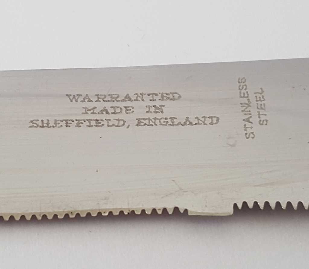 Nóż do pieczywa - Warranted - Sheffield z około 1930 roku