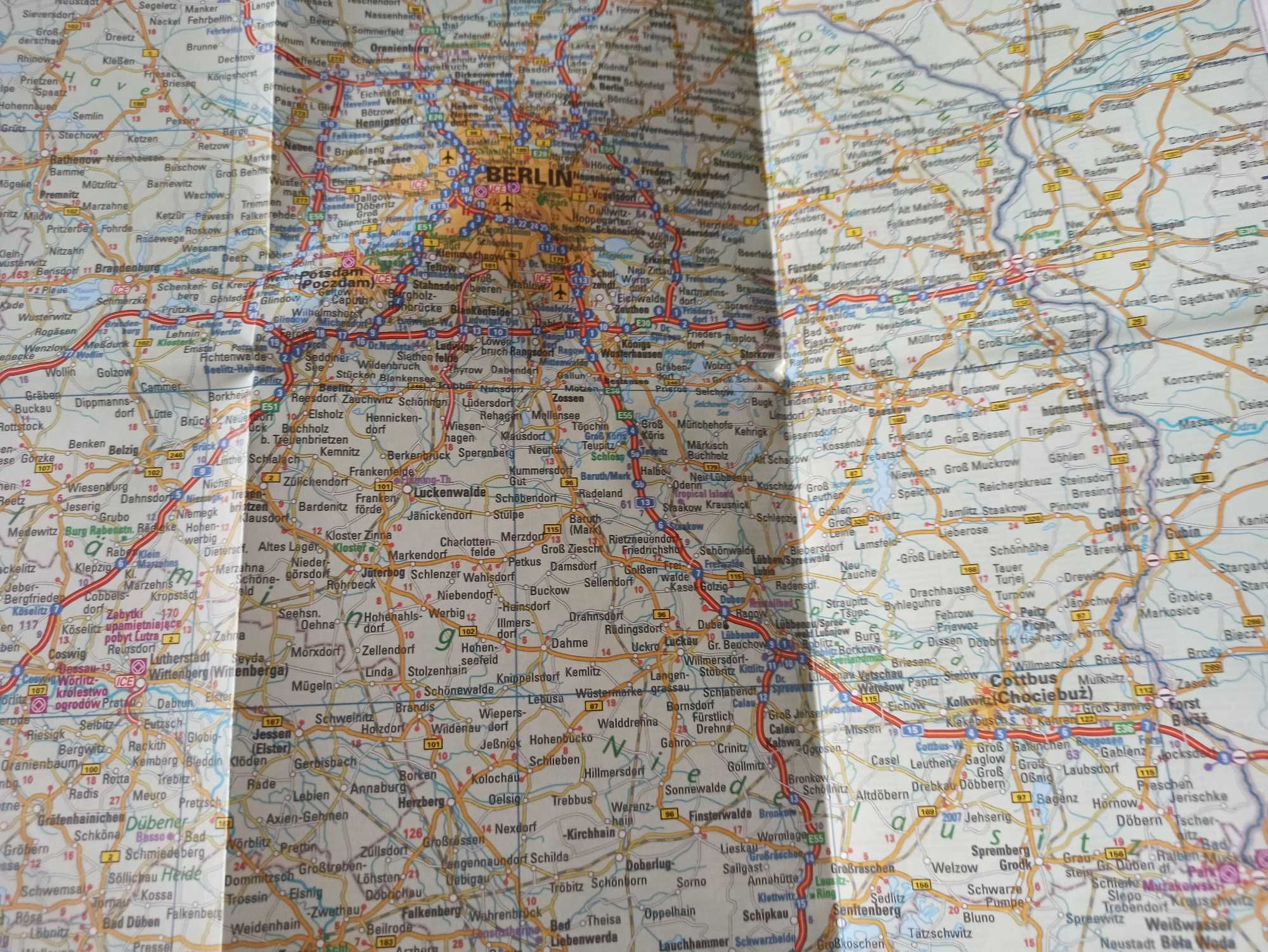 Niemcy Północne i okolice mapa samochodowa Berlin Hamburg