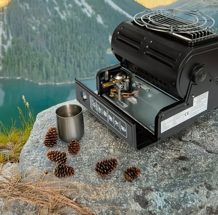 Портативна газова плита-обігрівач 2в1 Happy Home 1,3 кВт