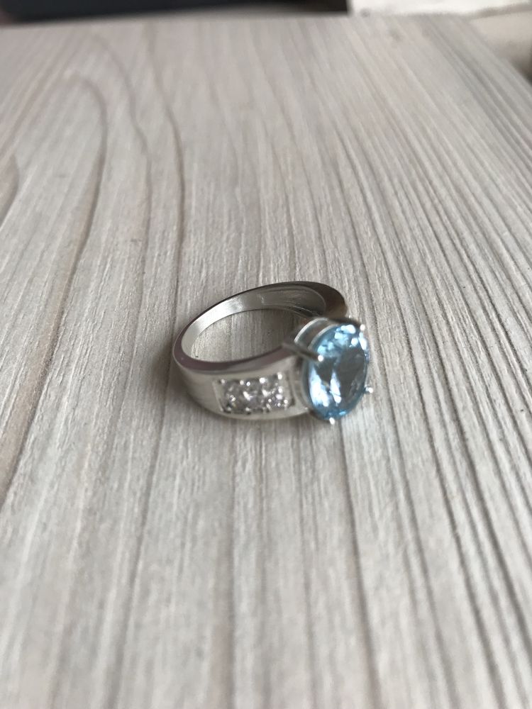 Кольцо перстень с топазом серебро