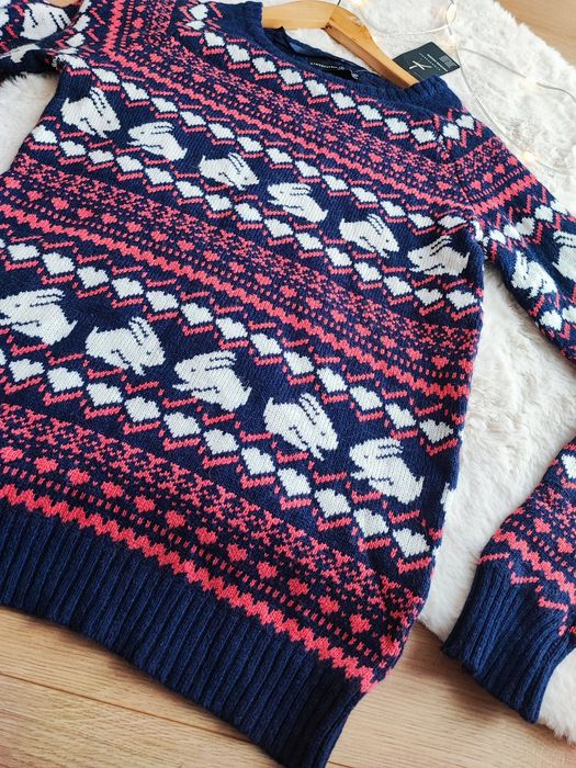 Nowy jakościowy sweterek damski XS wełna wiskoza z metką