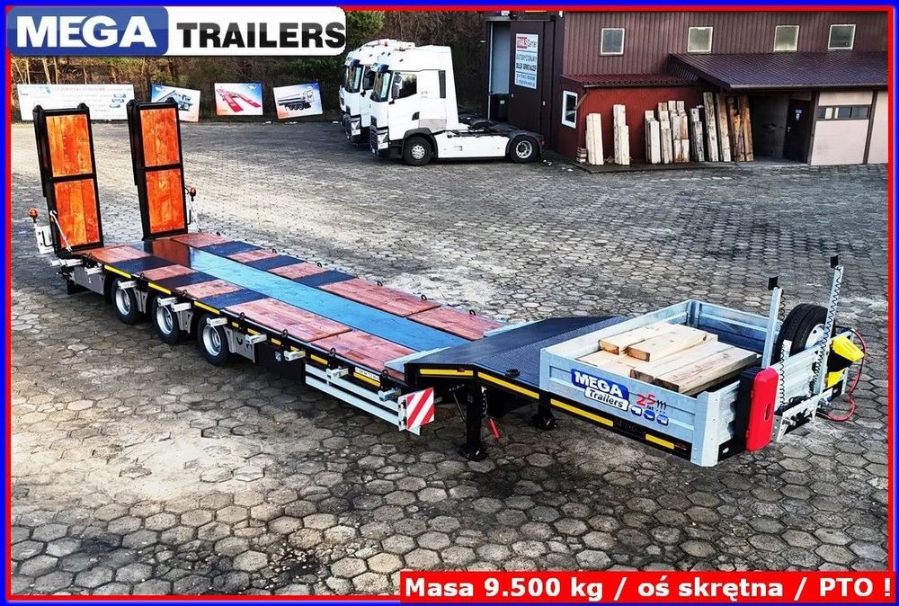 Mega Niskie podwozie 9,25 m + balkon 3,75 m, H=0,91 m NAJZDY !!  Z placu !!! Pokład 2 x walec, najazdy przesuwane, poszerzana do 3,0 m!