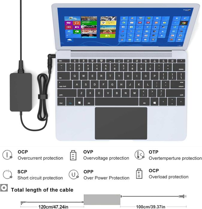 Uniwersalny zasilacz od Laptopa 65W/45W 18-20V 15 Końcówek