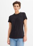 B.P.C t-shirt damski z wiskozy czarny ażurowy haft ^40/42
