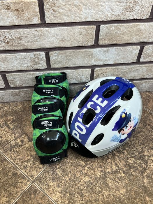 Дитячий шолом HQBC FUNQ Policeman + захист (наколінники, налокітники)