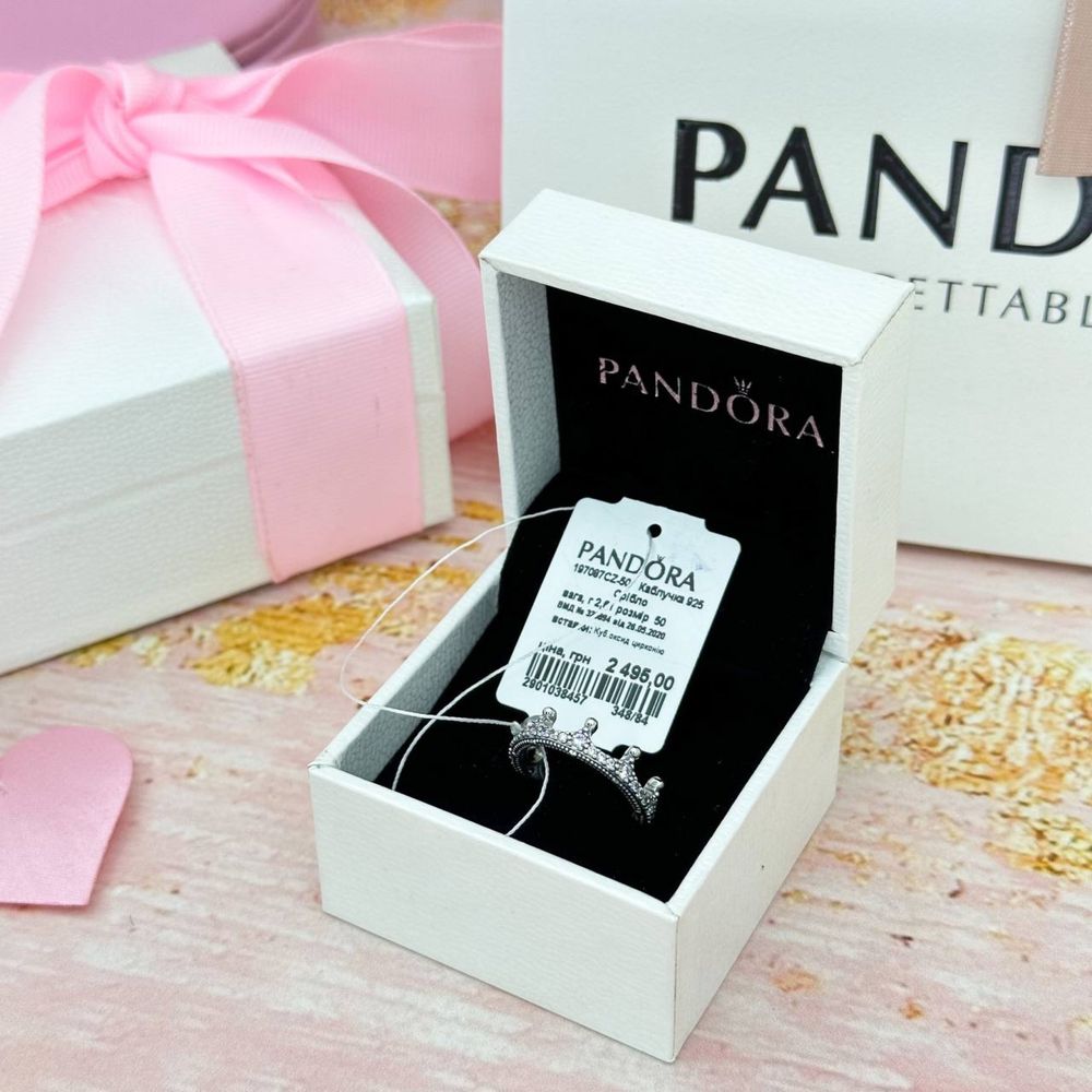 Каблучка Pandora Пандора Корона срібна каблучка