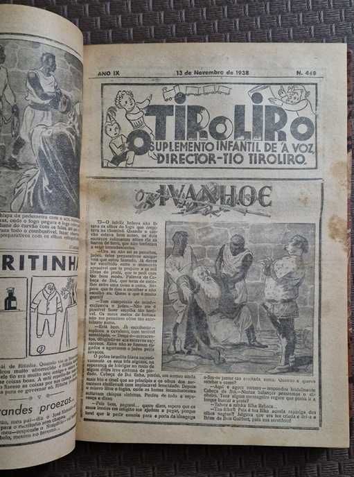 "IVANHOE" - O TIROLIRO - SUPLEMENTO INFANTIL DE Jornal A VOZ 1938