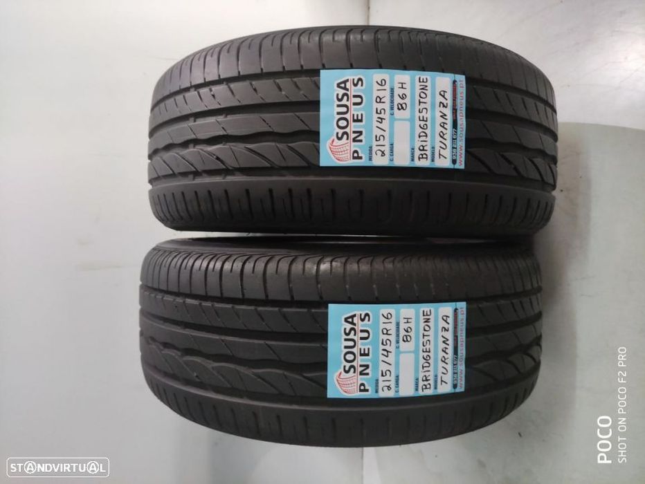 2 PNEUS SEMI NOVOS  215/45r16 bridgestone - oferta dos portes 80 EUROS