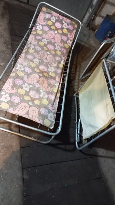 Раскладушки ссср, алюминиевые 2шт.