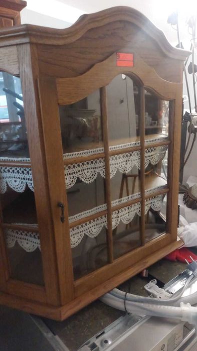 Witryna wisząca dębowa starodawna