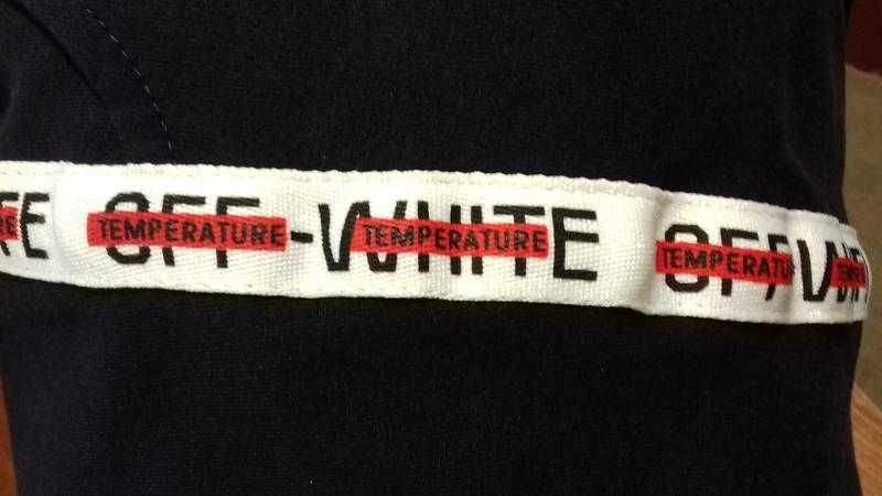 Спортивные штаны на резинке джоггеры лампас off white хс-с-м