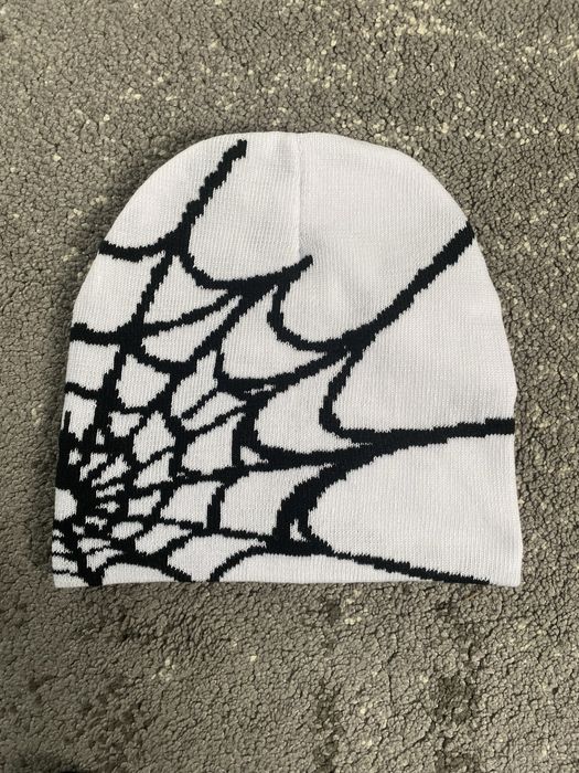 Czarno biała czapa w stylu streetwear bawełniana luźna ciepła y2k SWAG