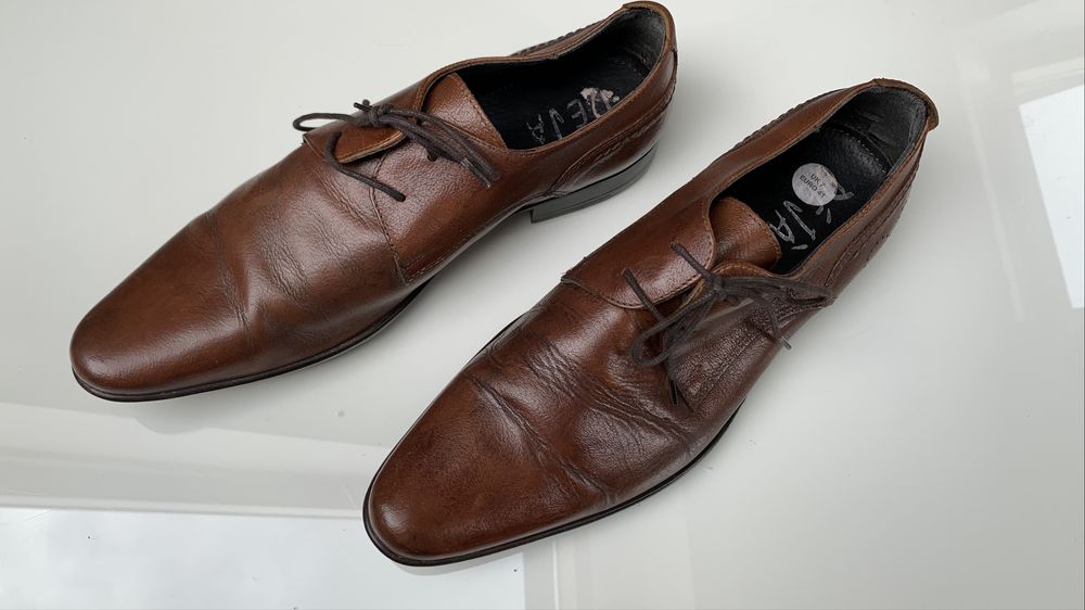 Wloskie buty meskie 41 skora Lavorazione Artigiana braz