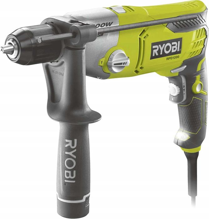 Ryobi RPD1200-K – wiertarka udarowa 1200W, 2 biegi walizka, uchwyt 360