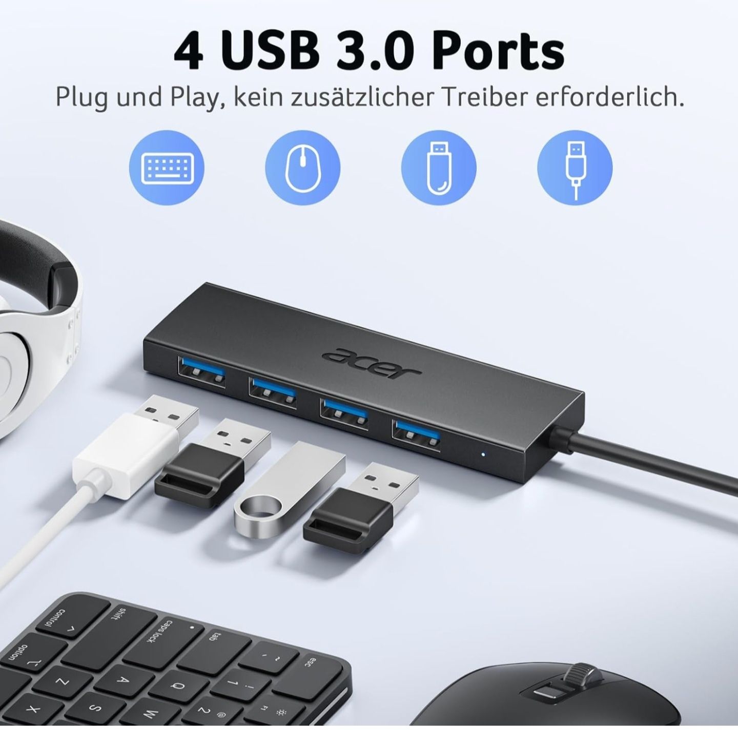 Acer USB 3.0 HUB – Więcej portów, więcej możliwości!