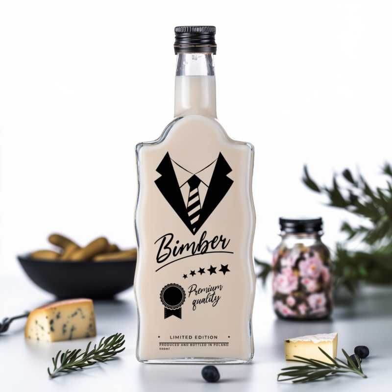Butelka szklana na bimber Warta 500 ml Dżentelmen zestaw 20 sztuk