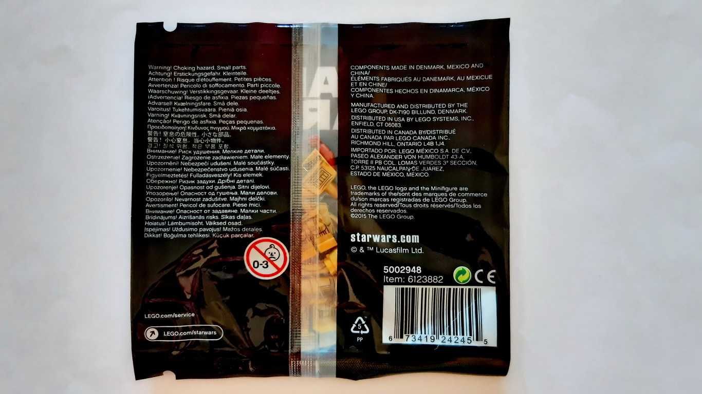 Lego Star Wars 500_2948 - C-3PO polybag Dark Red Arm selado