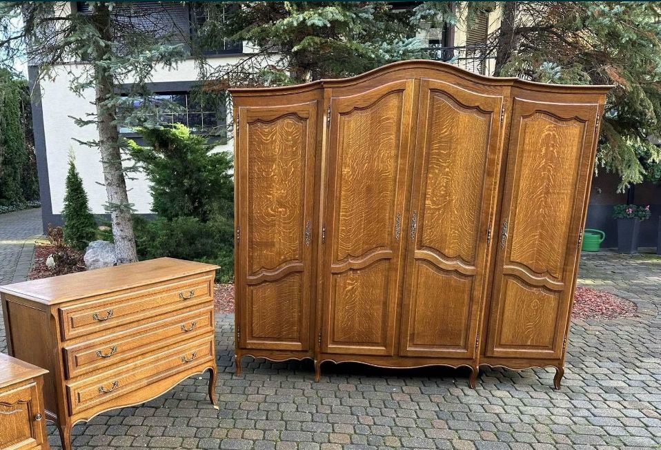 Szafa ludwikowska ubraniowa dąb komoda łóżko stoliki Ludwik X V