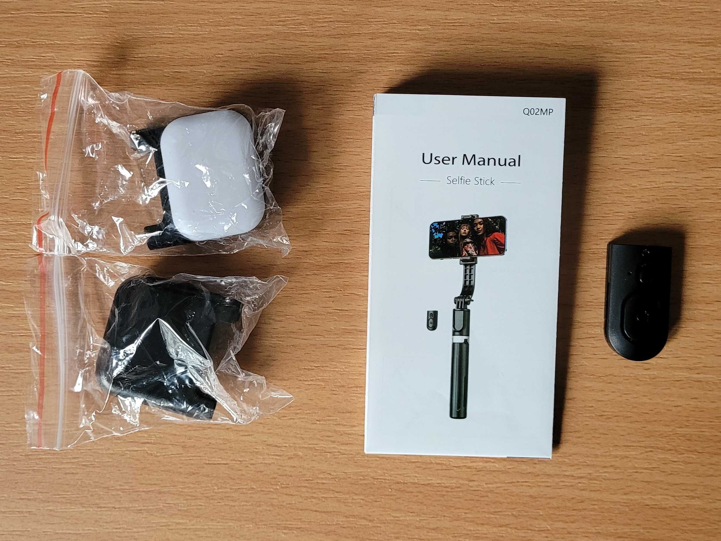 Statyw Bluetooth selfie stick LED 114cm + 2 x LAMPA