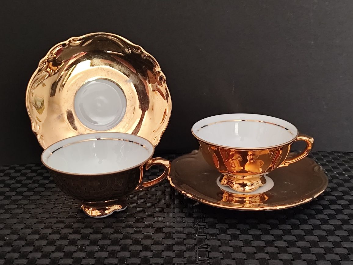 Porcelana Bawaria  Złoty Serwis do mokka TET-TA-TET Tirschenreuth
