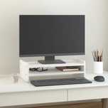 Vidaxl Podstawka Na Monitor, Biała, 50X27X15 Cm, Lite Drewno Sosnowe