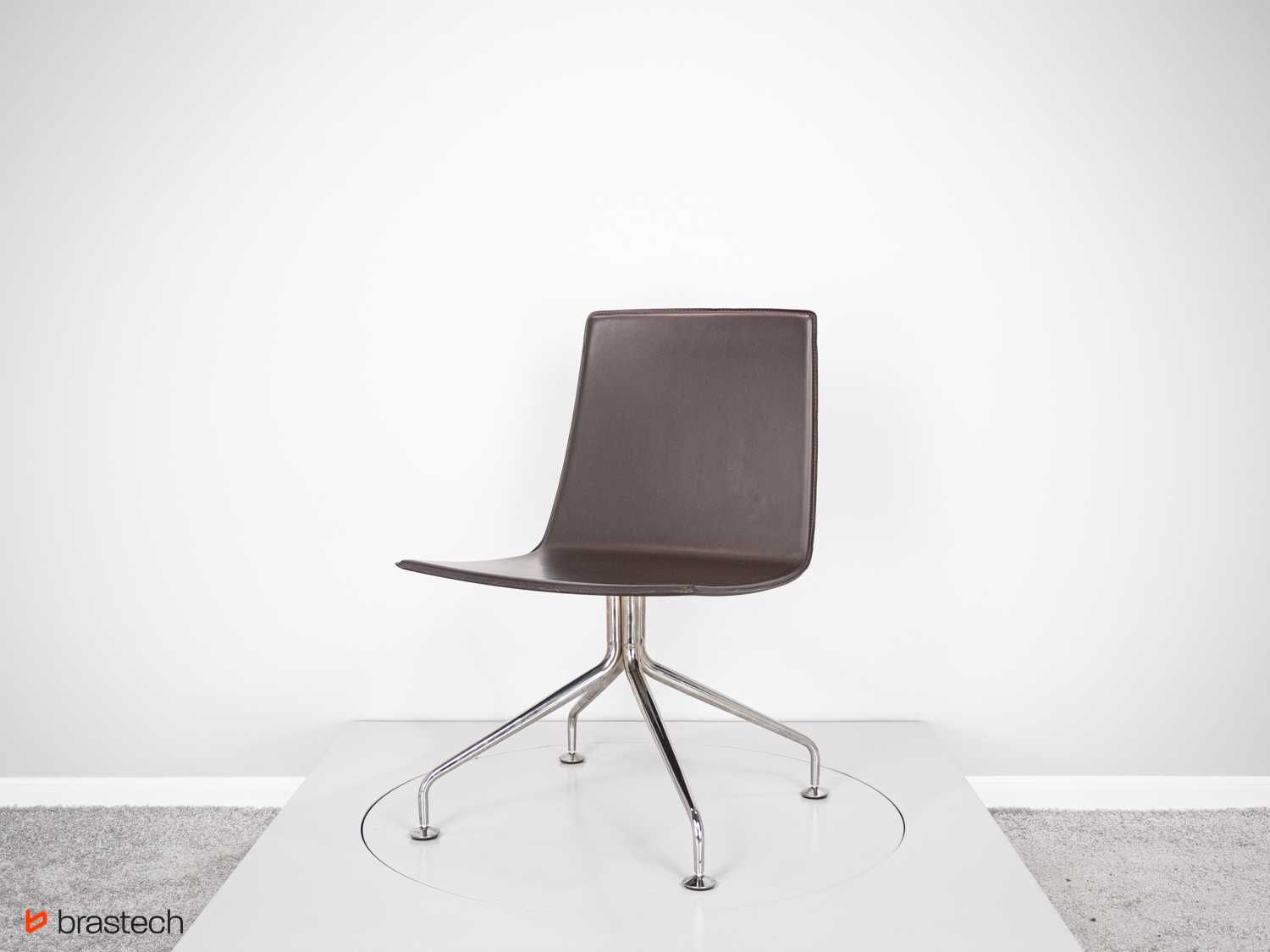 Krzesła skórzane brązowe designerskie biurowe stylowe loft