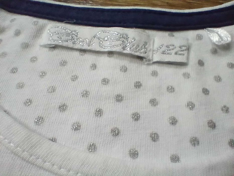 (r. 116) koszulka z rękawem 3/4 kwiatek pasy linie