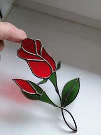 Witraż prezent zawieszka dekoracja kwiat Róża