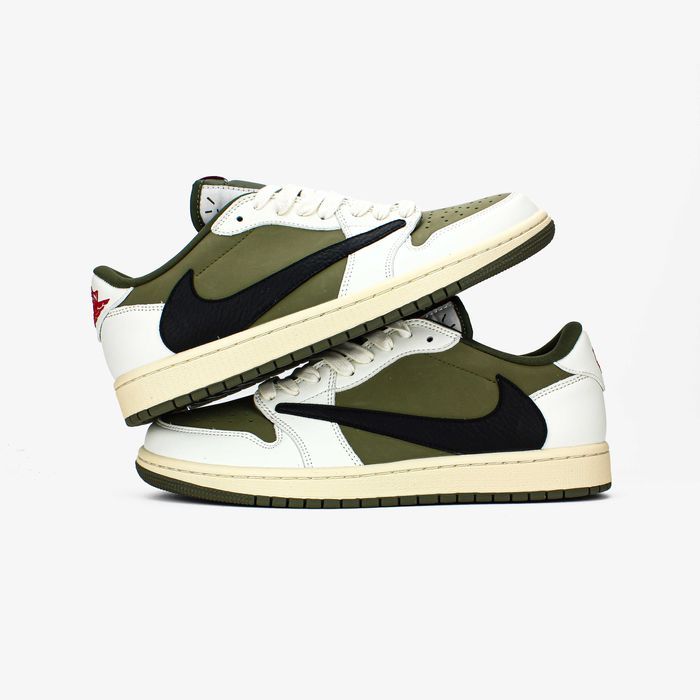 Кроссовки Nike Travis Scott X Jordan 1 Low OG SP Reverse Olive Medium.
