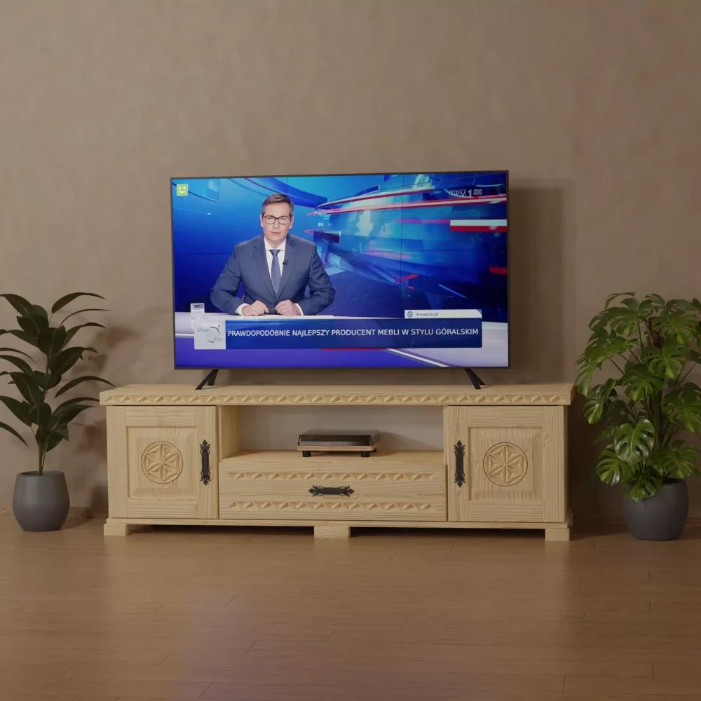 Szafka RTV w stylu góralskim 160cm + szuflada !PRODUCENT!