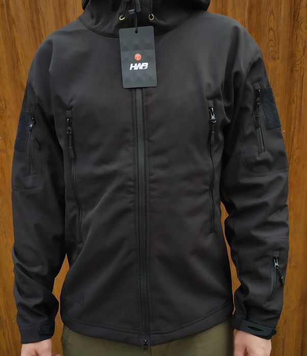 Куртка чоловіча Soft Shell L XL тактична софтшел чорна