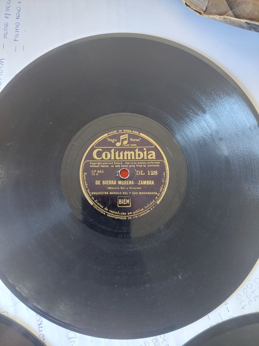 Discos muito antigos de 78 rpm