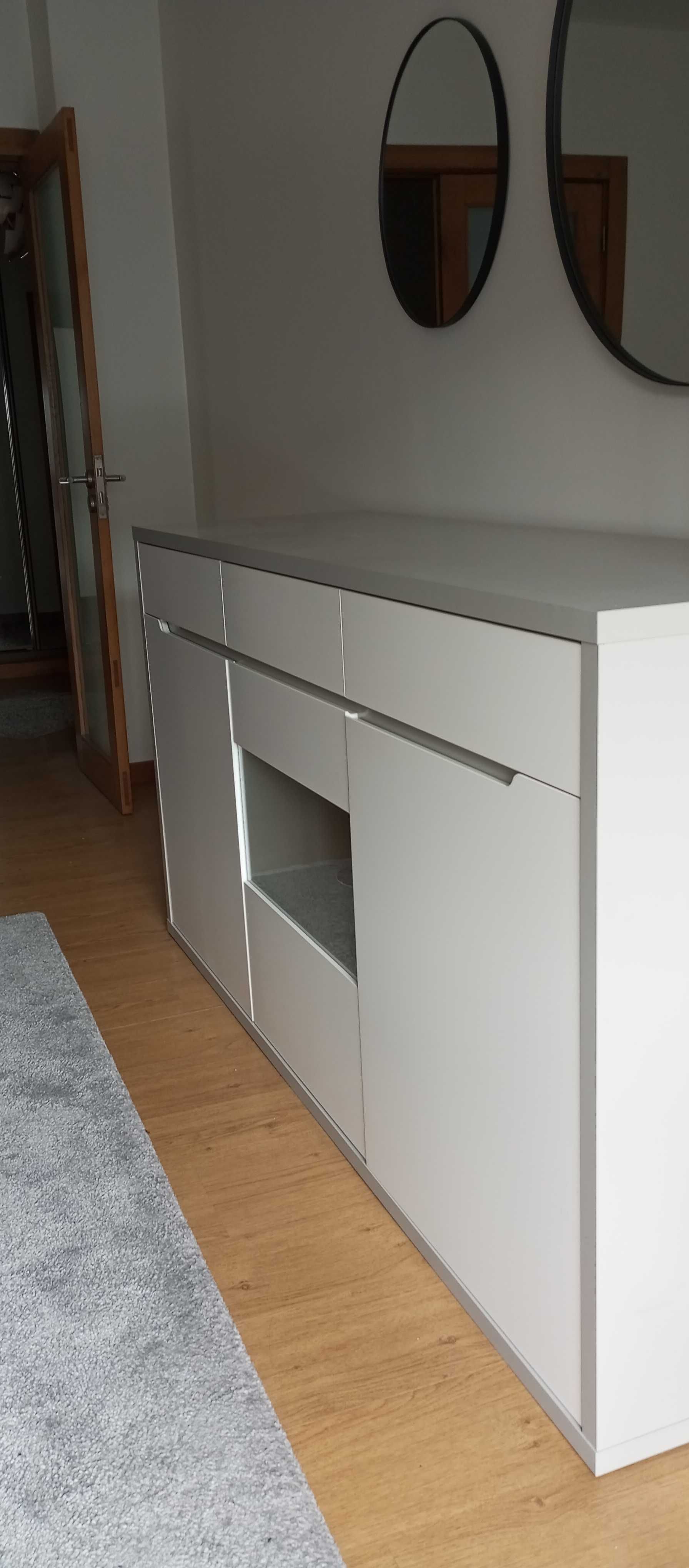 Sala Completa Coleção Viena Cinza Branco Loja Sítio do Móvel