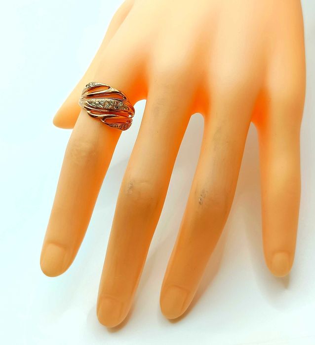 Złoty pierścionek ażurowy szeroki Pr.585 W:2,57gr Roz,14