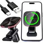 Uchwyt samochodowy na kratkę z ładowarką Mag Safe 15w do iPhone LED PD