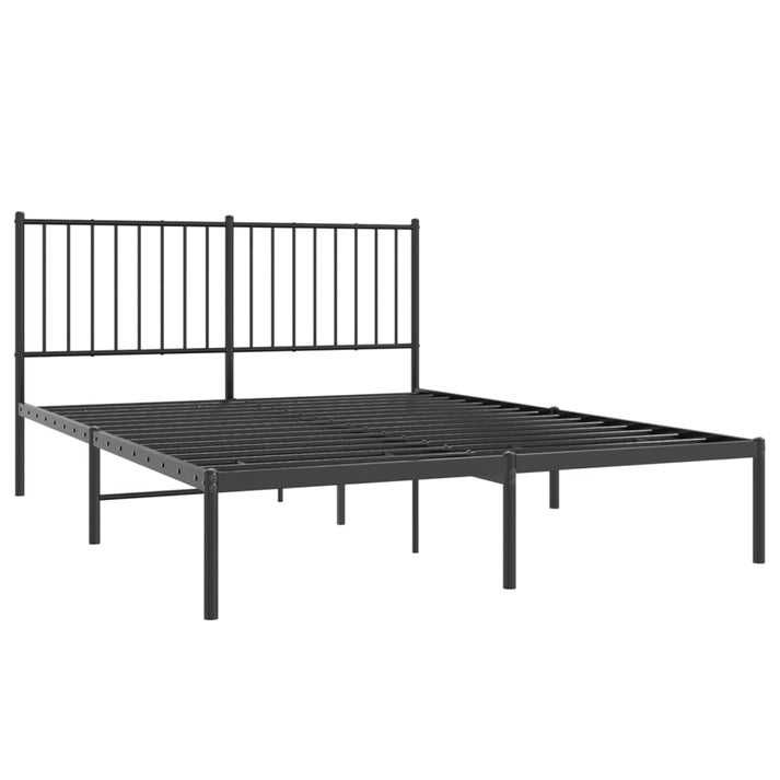 Estrutura de cama com cabeceira 140x190 cm metal preto - Leva Contigo