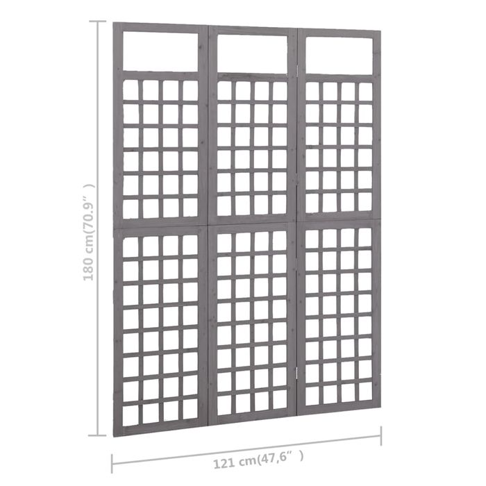 vidaXL Parawan pokojowy 3-panelowy/trejaż, drewno jodłowe, 121x180 cm