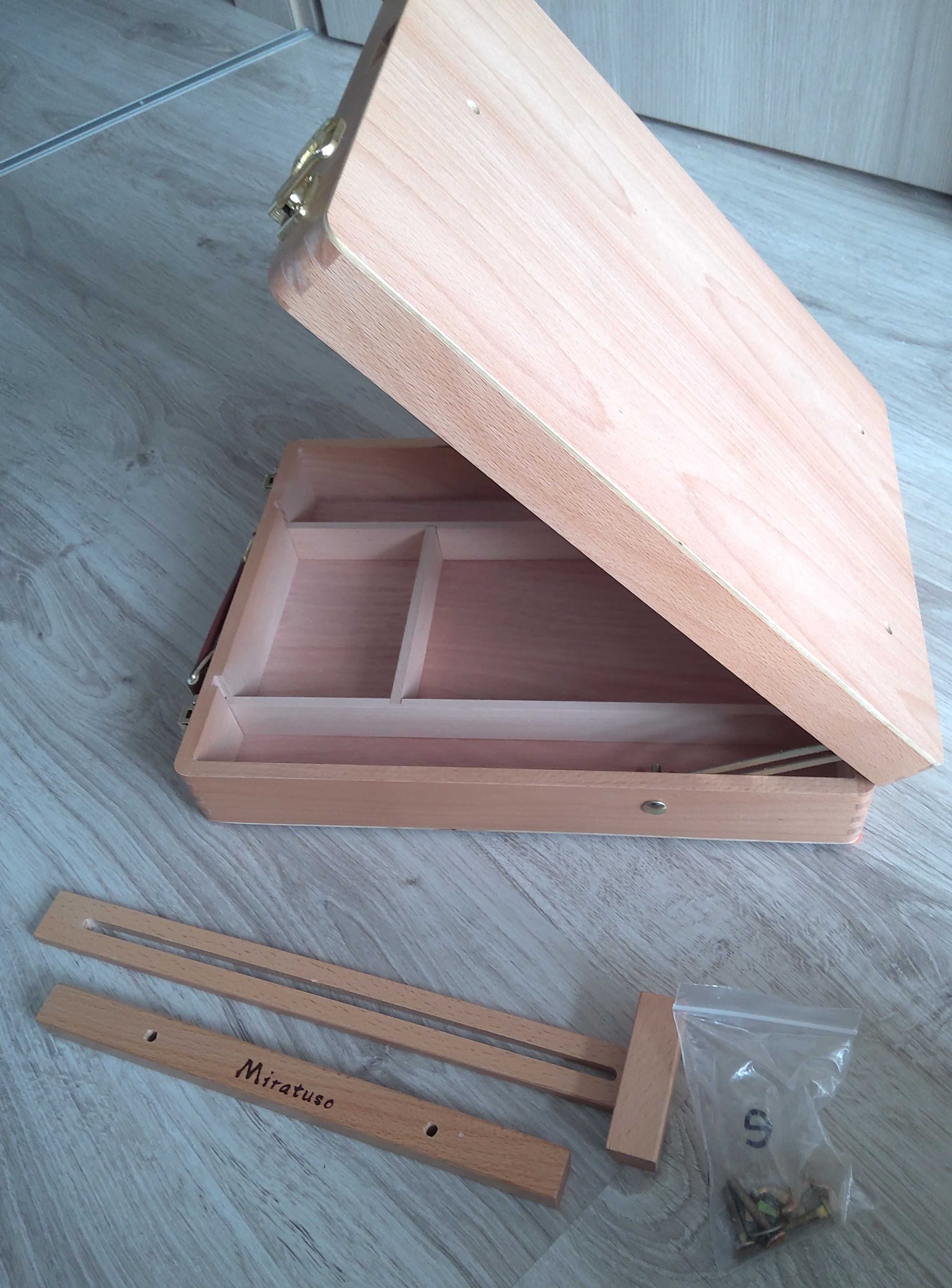 Drewniana sztaluga stołowa biurkowa do malowania
