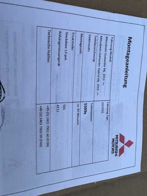 Mitsubishi Outlander hak holowniczy