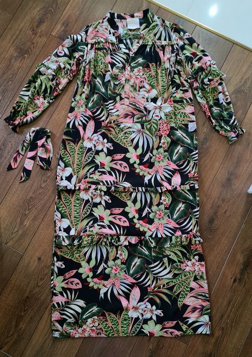 Bizuu długa sukienka maxi luźny krój S